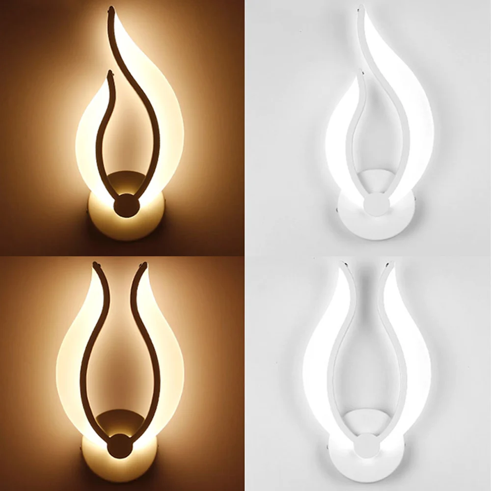 

Bedroom Bedside Lights Wall Lamp LED Night Light Creative 3 Type European Modern Acrylic Light-Up Lamps Art Decor Wall Sconces