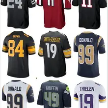 Мужская трикотажная одежда Jimmy Garoppolo 10 Adam tielen 19 Shaquem Griffin 49 Aaron Donald 99 JuJu Smith-Schuster 19 Antonio коричневый 84