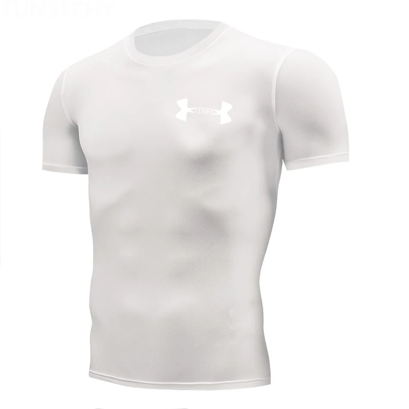 Спортивная футболка, мужская спортивная футболка, быстросохнущая облегающая футболка для фитнеса и бега, Мужская футболка для бега Rashgard, Спортивная брендовая футболка MMA - Цвет: Photo Color