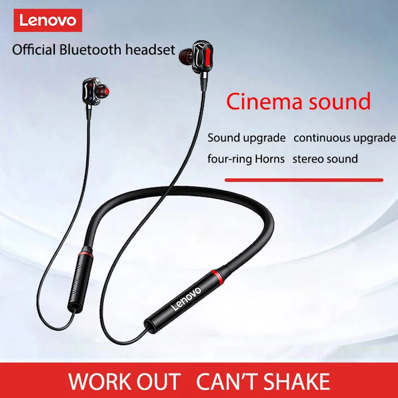 Наушники Lenovo с 4 динамиками беспроводная гарнитура Bluetooth 5 0 наушники шейным
