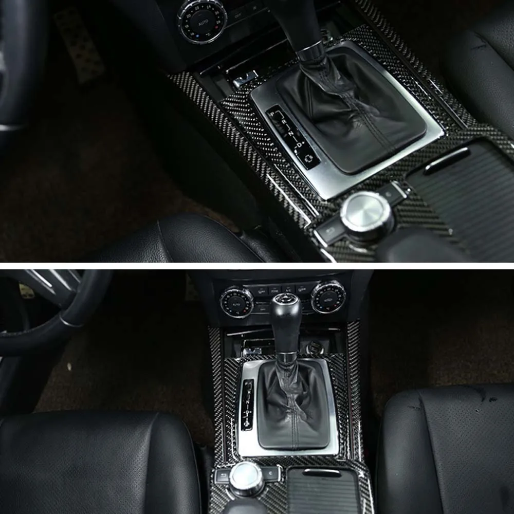 Для Mercedes Benz C Class W204 2005-2012 Автомобильная центральная консоль панель переключения передач боковые декоративные полосы стикер Авто аксессуары