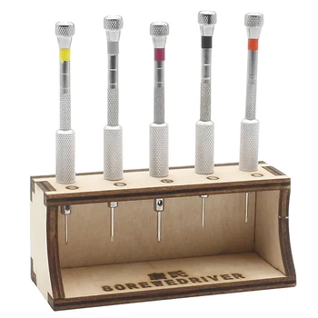 

1 Set Stainless Steel Watch Screwdriver Flat and Cross Blade From 0.8Mm To 1.6Mm with Stand