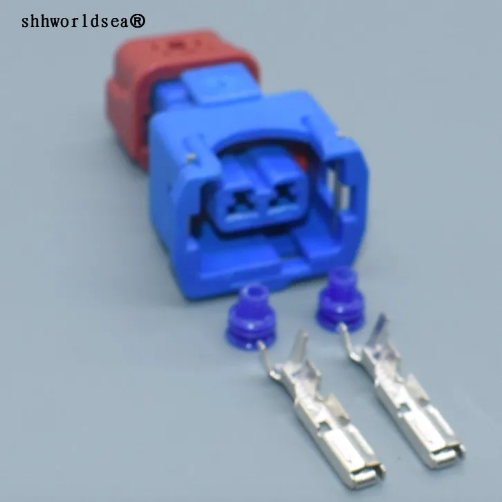 shhworldsea 2 Pin 3.5mm way Knock Sensor Plug blue female auto electric