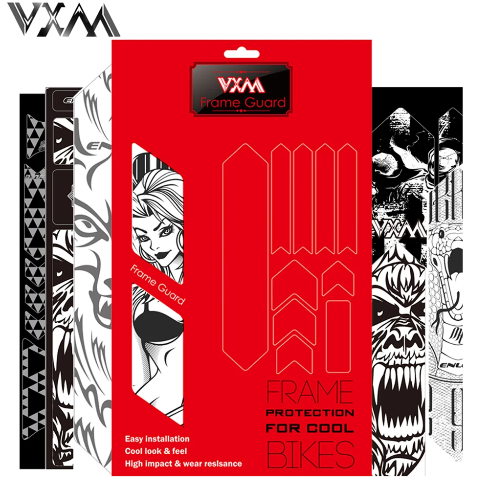 

VXM MTB Bike Frame 3D Stickers Scratch Resistant Protector Personality Pattern Road Bicycle Anti-Skid Plastic Sticker Bike Parts