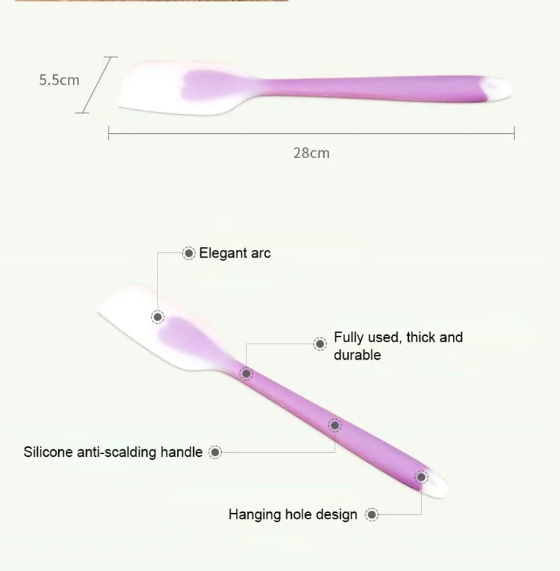Силиконовый скребок для выпечки крема, антипригарное масло, лопатка, нейлон, нож для шоколада, термостойкие кухонные Кондитерские инструменты