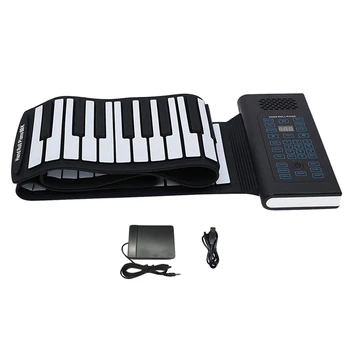 

Roll Up Piano 61Keys Rechargeable Electric Keyboard Premium Grade Siliconeand Upgraded Built-In Amplifying Speakers And Batter