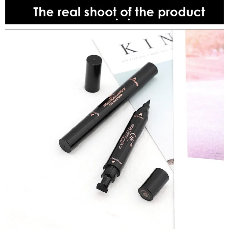 

DOUBLE-HEADED QUICK DRY STAMP EYELINER-JLD EYES MAKE UP-WATERPROOF AND NON STAINING FOR NEWCOMER