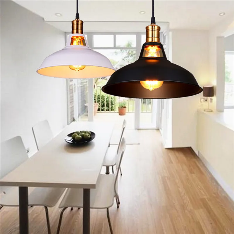 Винтажная Подвесная лампа в стиле ретро потолочный светильник лофт с абажуром