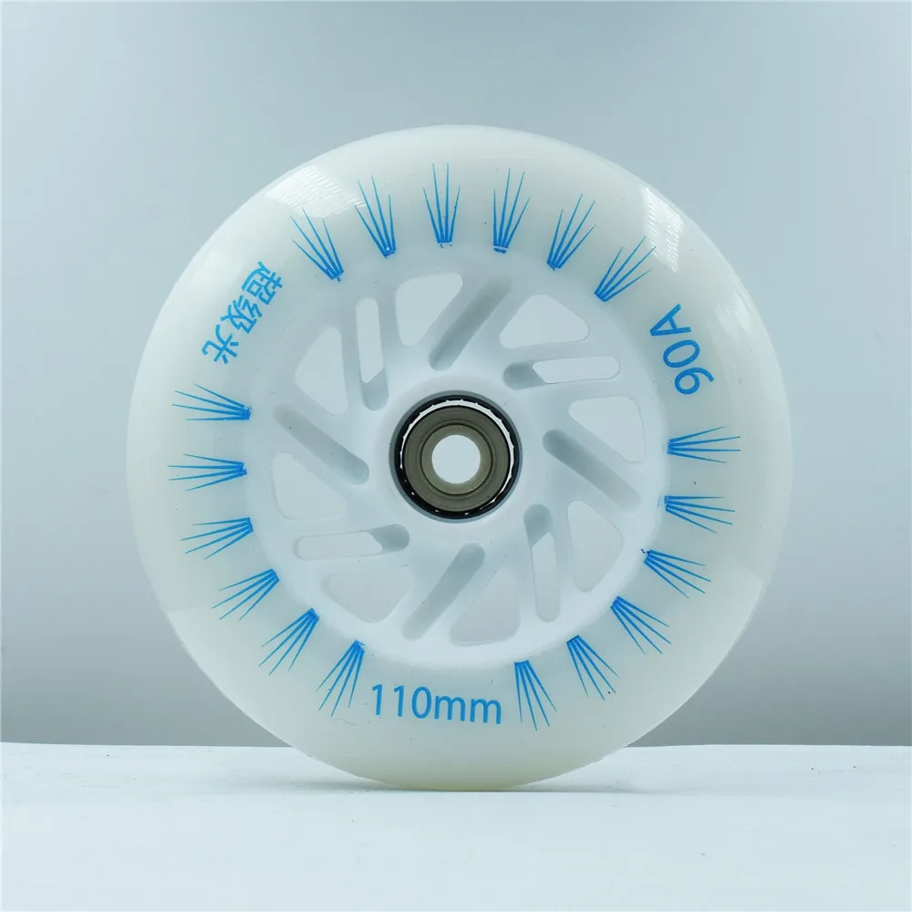Roller skating wheels 2 pcs/lot 90A Roller skates wheel 90 100 110 LED skating wheels inline speed skates shoes tire with magnetic cell red white blue