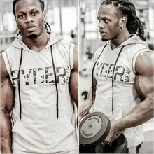 Muscle Brother Летний Стиль спортивный жилет с капюшоном мужской свободный дышащий жилет для фитнеса баскетбол без рукавов тренировочный S