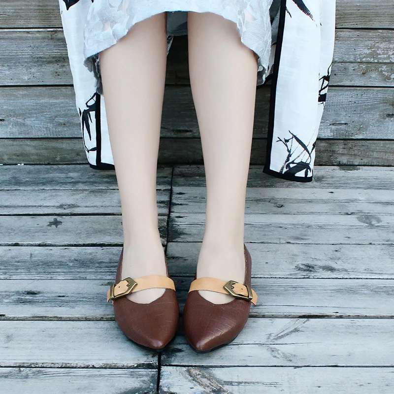 

WOMEN'S Shoes Literature And Art Youth 2019 Spring New Style Casual Shoe Pointed-Toe Flat Heel Shoes Soft Bottom WOMEN'S Shoes