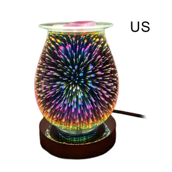 

3D Glass Novelty Magic Night Light Aroma Electric Firework Oil Wax Melt Incense Burner Lamp Home Decoration