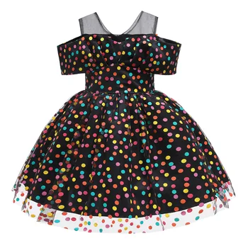 

Retro Dot Girl Halloween Dress Cosplay Costumes Dress Up Toddler Girls Christmas Dress Elegant Wedding Princess Party 3-10 Year