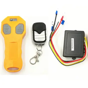 

12V 50ft Wireless Winch Remote Control Set yellow Kit With Key Fob For Truck ATV SUV Auto Winch