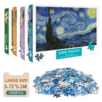 Puzzles for Adults 1000 Pieces Paper Jigsaw Puzzles Educational Intellectual Decompressing DIY Large Puzzle Game Toys Gift 1