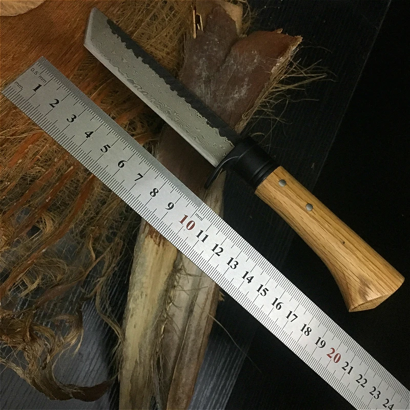 Чистая Ручная ковка G10 стальной сердечник прямой нож дамасский узор 60HRC высокая твердость Кемпинг спасательный прямой нож для выживания