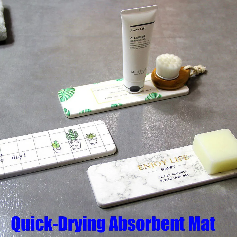 

22.5x7cm Natural Diatom Mud Fast Water Absorbent Moisture-proof Quick Dry Mat Home Kitchen Toilet Bathroom Wash Soap Makeup Pad