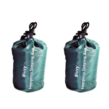 

2Pack Emergency Sleeping Bag Waterproof Lightweight Bivy Sack Survival Blanket Bags for Camping Hiking Outdoor Emergency