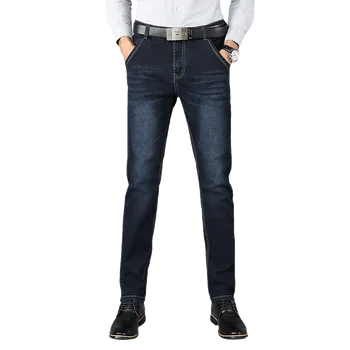 

2020 new jeans men's straight stretch washed trousers business simple large size 28-38 urban casual denim trousers