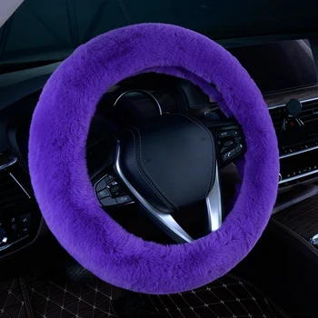 

Winter Super Soft Plush Car Steering Wheel Cover Universal,Warm Faux Fur Auto Ha Purple