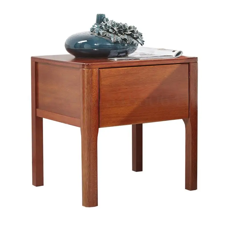NEW Pure Solid Wood / All Walnut Bedside Table Two Drawers Small Side Storage Cabinet New Chinese Style Ca |