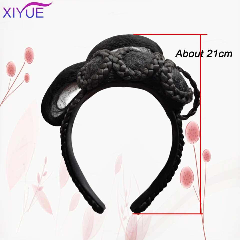XIYUE Women's Hanfu Ancient Costume Chinese Ancient Synthetic Wig Chignon Princess Hair Bun Stage TV Cosplay Wig