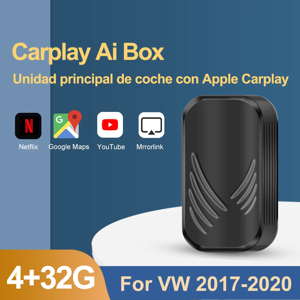 Android Box Carplay Ai Для VW 4 + 32G автомобильный мультимедийный плеер 2 Car-Play USB Беспроводная