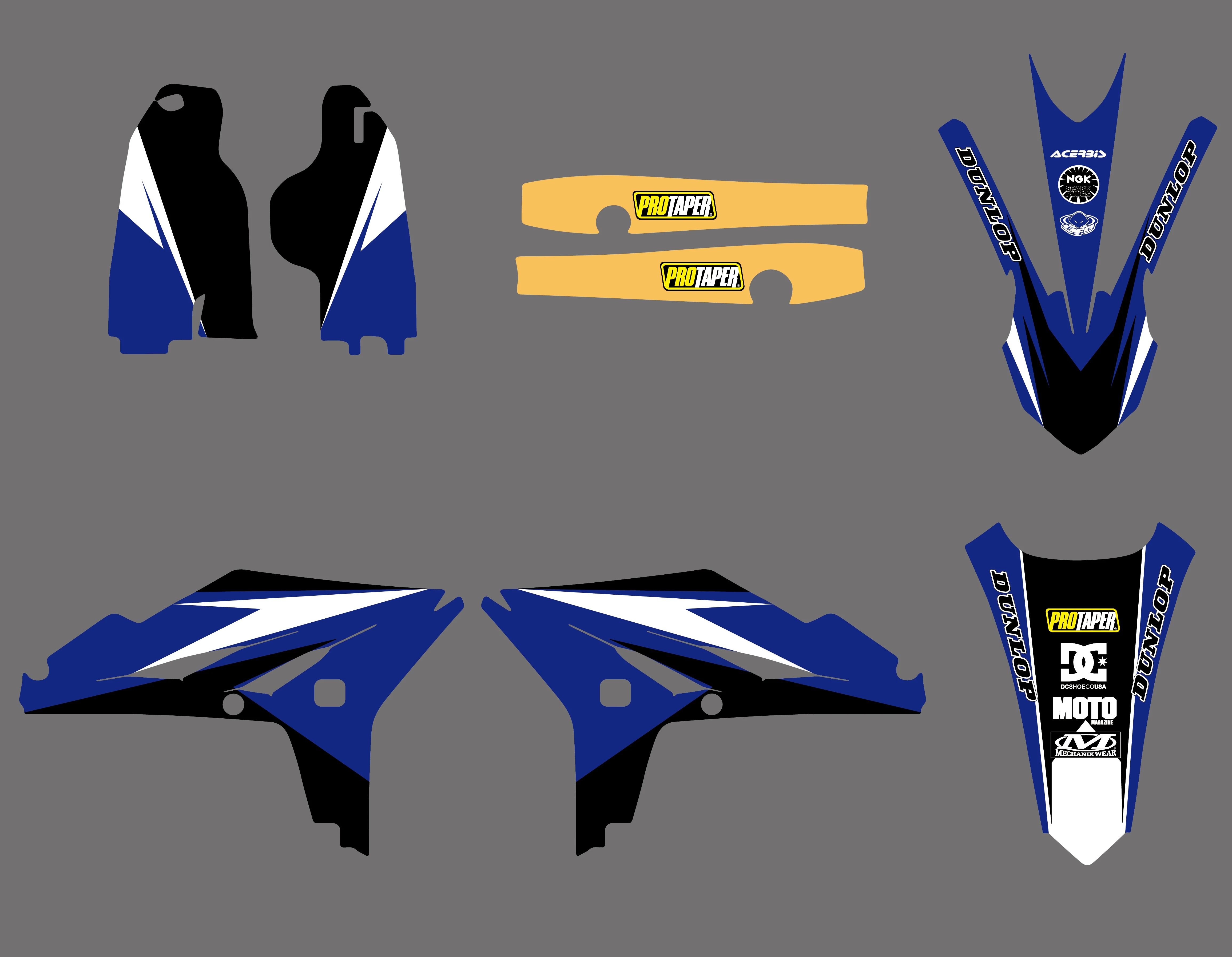 Набор графических наклеек для фона мотоциклетной команды Yamaha WR450F WRF450 2012 2013 2014 2015