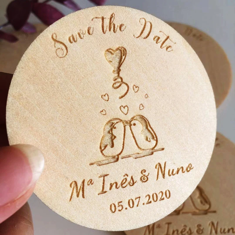  Wedding save the date magnets Personalized Wedding Invitation Rustic Wood magnetGift wedding souven - 4000082335443