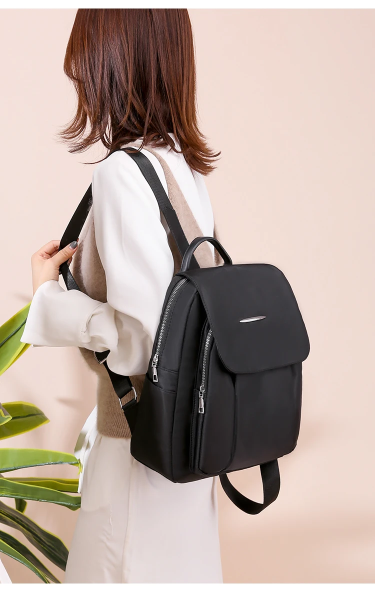 Одноцветный женский рюкзак, Большой Вместительный рюкзак, доступный для офиса и путешествий, рюкзак из ткани Оксфорд, повседневный простой рюкзак