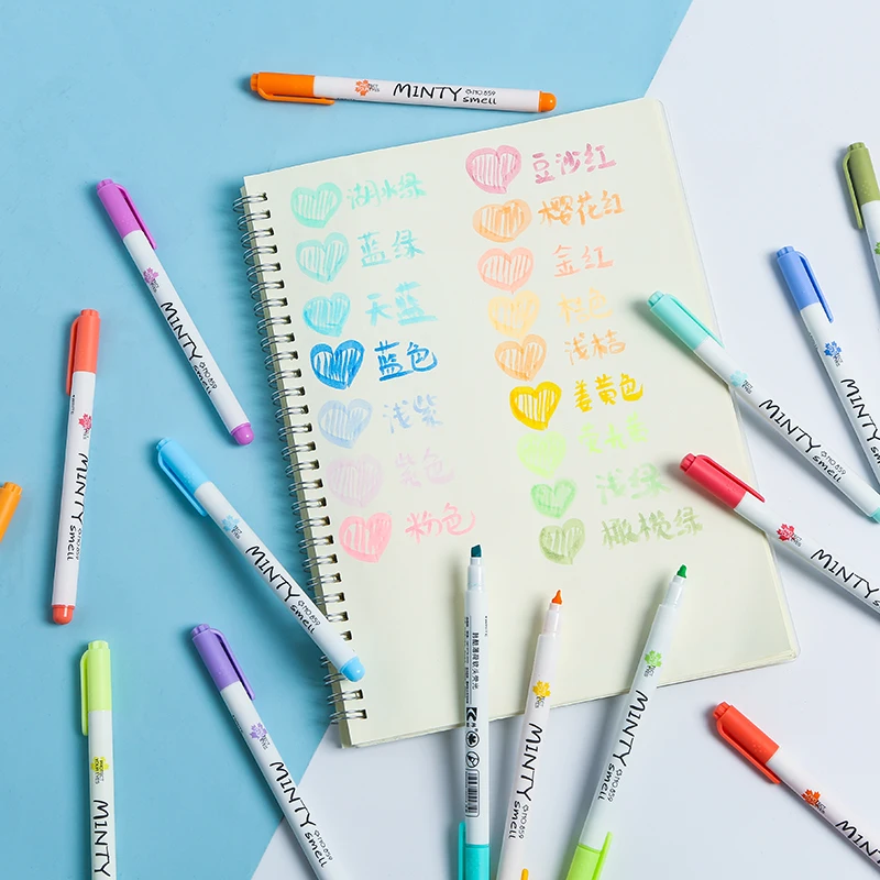 Набор ручек с мягким наконечником Minty флуоресцентный лайнер для рисования ручки