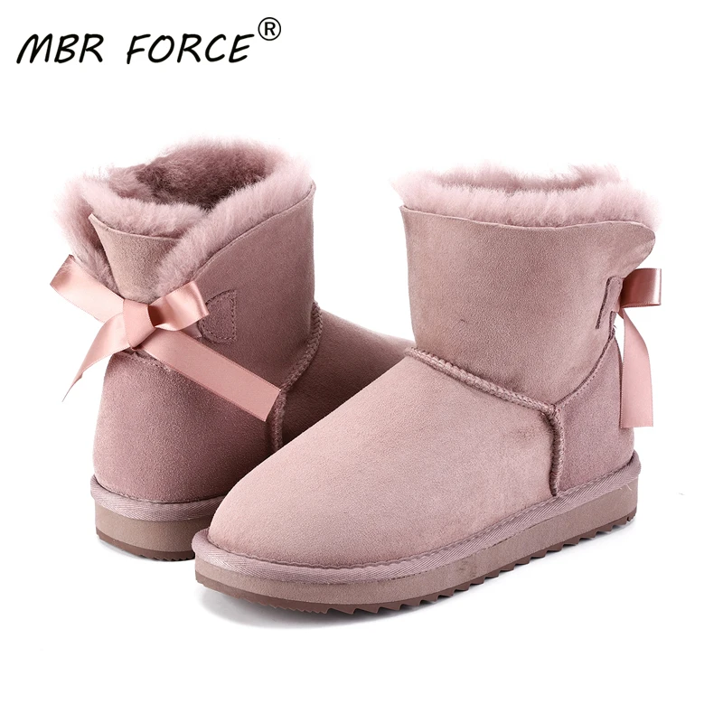 MBR FORCE женские замшевые короткие зимние ботинки из овечьей кожи с шерстяной