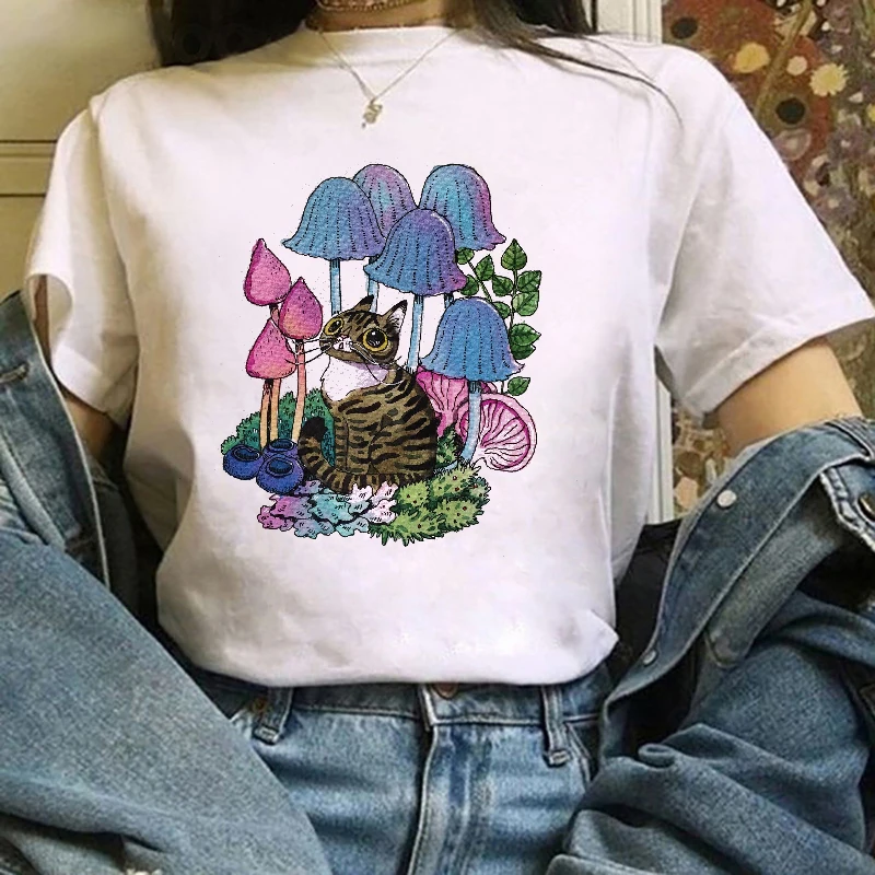 Animal Print Harajuku Women Tshirt Short Sleeve Kawaii Tops Female Clothes Summer Aesthetic Graphic Tee Cute Girls Shirt Teens | Женская