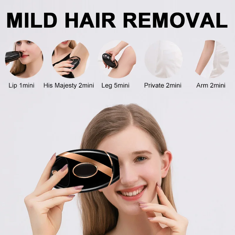 

Laser Hair Epilator Hair Removal Device Laser Hair Removal Machine Painless Fashion Professional 350000 Times Black Living