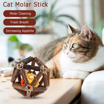 

Pet Cat Natural Toothpaste Catnip Treat Ball Favor Home Chasing Toys Healthy Safe Edible Treating Branch Snacks Pet Supplies