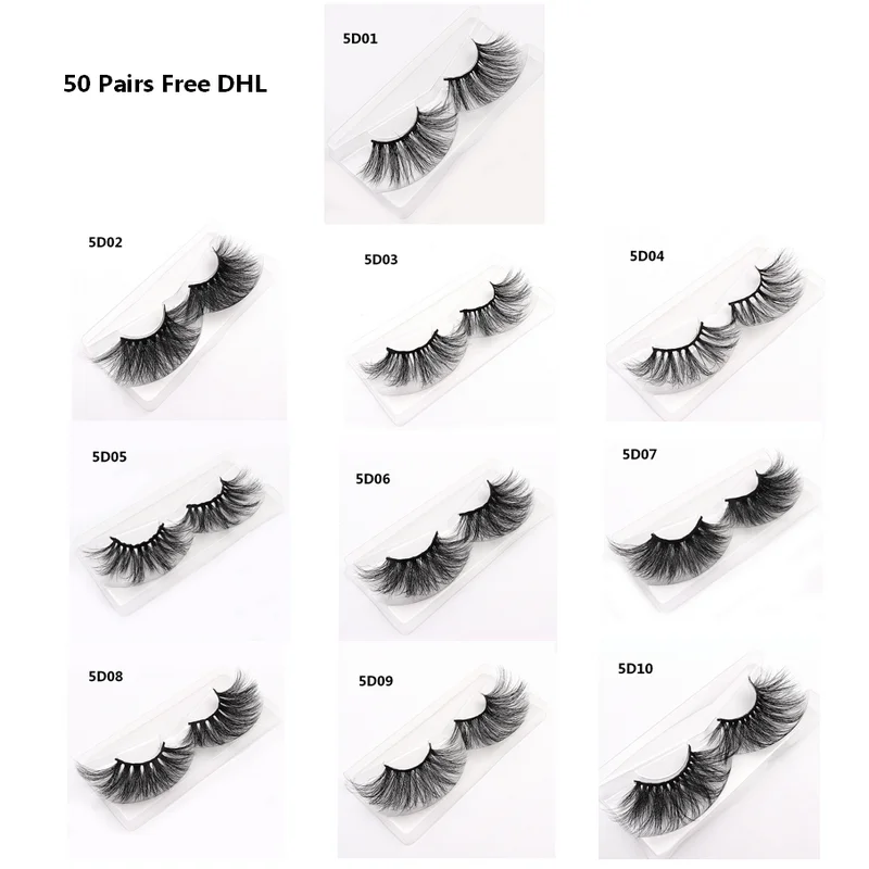 Free DHL 50 pairs Eyelashes 3D Mink Lashes Handmade Dramatic 10 styles cruelty free reusable lashes | Красота и здоровье