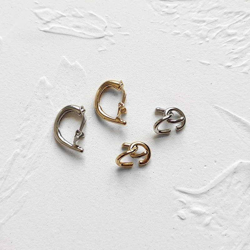 Peri'sBox 2 Designs Twisted Rope Clip Earrings without Piercing U Shape Geometric Earrings Clips Crossed Minimalist Ear Cuff Hot