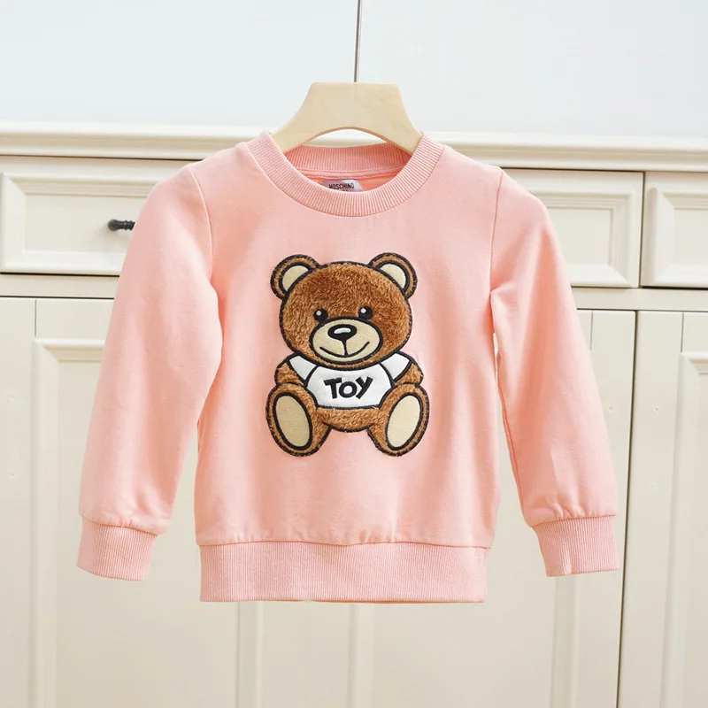 

Childrenswear Customizable Bear Hoodie Woven Nap Looped Pile Long Sleeve