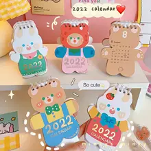 MINKYS – calendrier lapin ours mignon Kawaii, papeterie de Table, calendrier de bureau, décoration de chambre à coucher, 2022