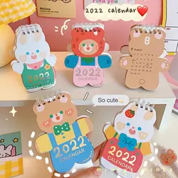 MINKYS – calendrier lapin ours mignon Kawaii, papeterie de Table, calendrier de bureau, décoration de chambre à coucher, 2022 