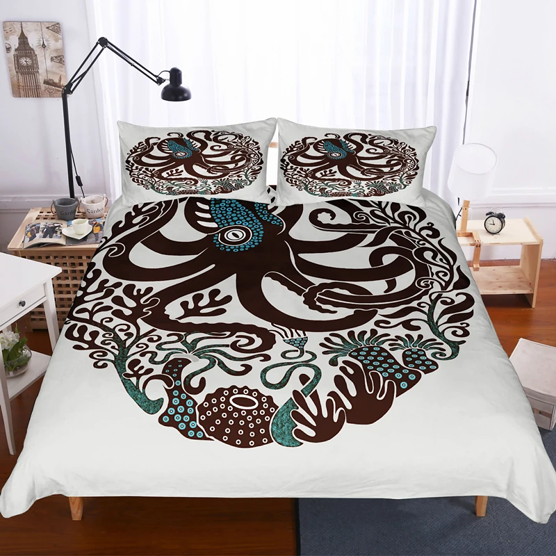 

Yi chu xin octopus duvet cover set bedding set luxury bedding size full size children bed comforter Custom size