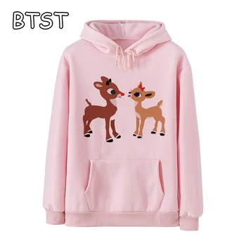 

Kawaii Clothes Classic Rudolph and Clarice Print Hoodies Women Harajuku Kpop Hoodie Japanese Womens Long Sleeve Tops Sweatshirt