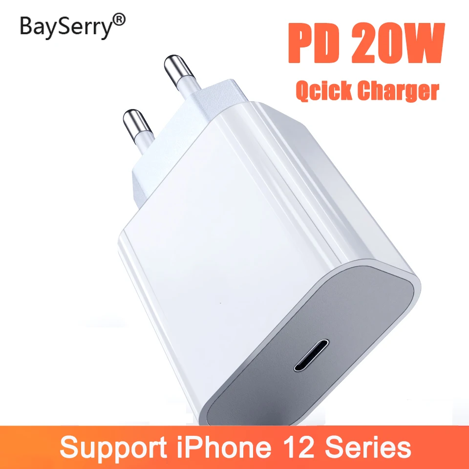 Быстрое зарядное устройство BaySerry USB Type C PD для iPhone 12 11 Pro Max Xr Xs QC 3 0 4 20 Вт быстрое