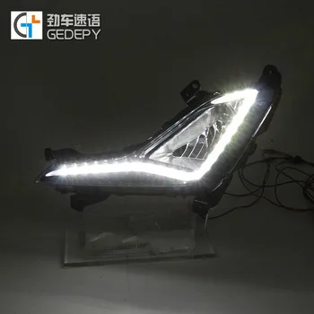 Car Styling for Hyundai ELANTRA DRL 2014-2015 NEW ELANTRA LED DRL Original LED Fog Lamp led driving fog lamp cover LED lights