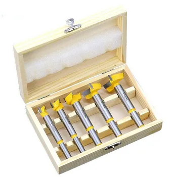 

5pcs Carbide Woodworking Tool Hole Puncher Hand Drill Bit Set Dia 15-35mm