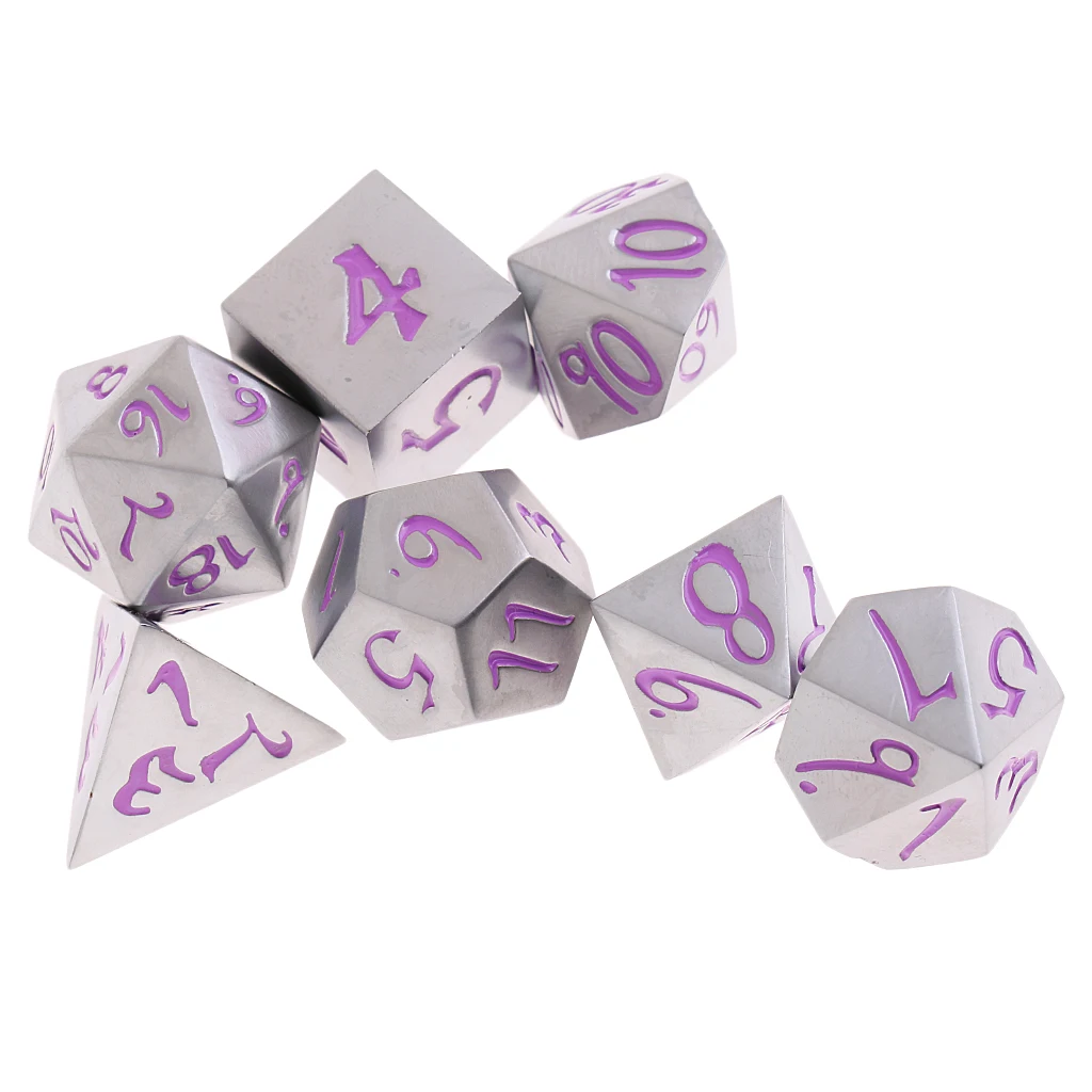 7 шт никелевые кубики из сплава многогранные D4-D20 для вечерние MTG игровые реквизиты подарок