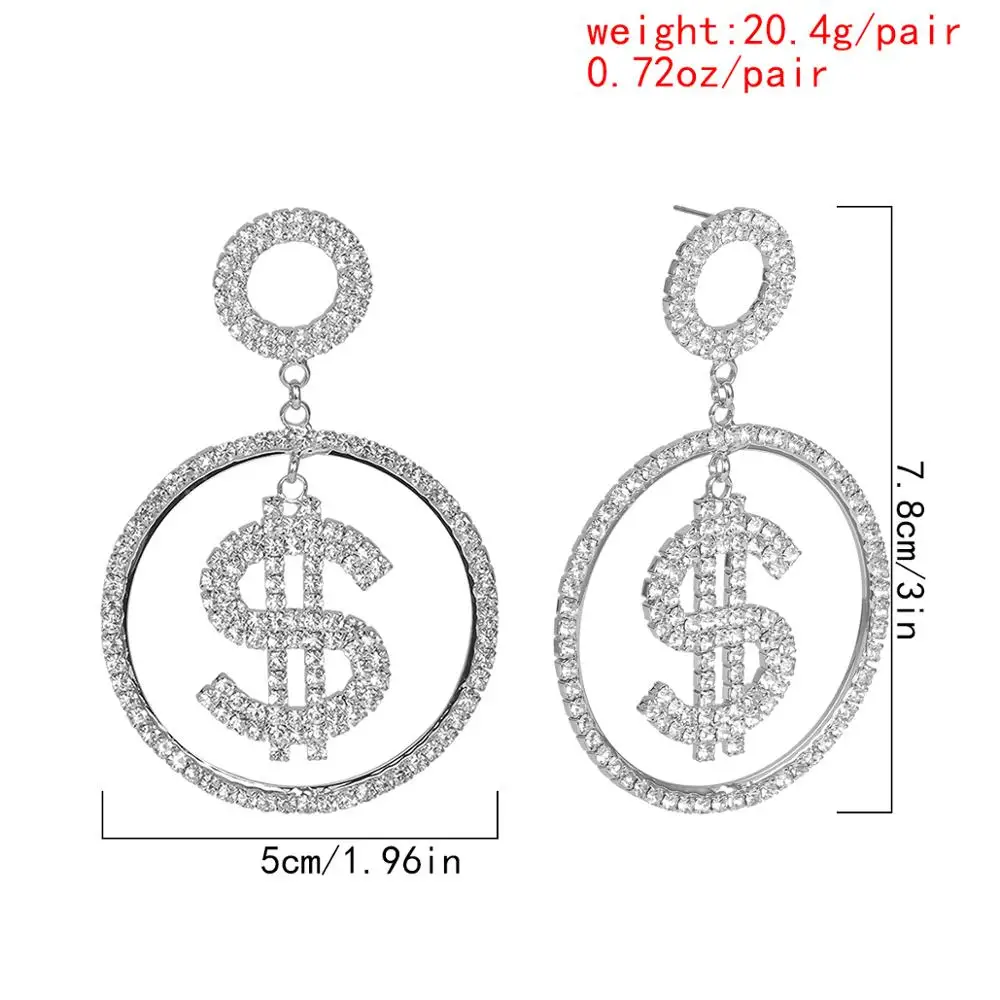 Ingemark Luxury Full Crystal Drop Earrings for Women Unique Big Geometric Round Dollars Shape Dangle Earring Jewelry Accessories Ingemark Luxury Full Crystal Drop Earrings for Women Unique Big Geometric Round Dollars Shape Dangle Earring Jewelry Accessories