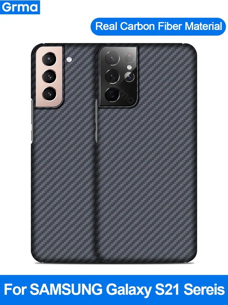 Grma Original 100% Real Carbon Fiber Phone Case For Samsung Galaxy S21 S20 Ultra Phone Cover Anti-Fall Galaxy S21 S20 Plus Shell