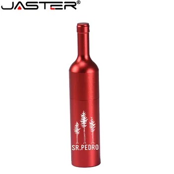 

JASTER Creative metal USB 2.0 Pendrive Wine Bottle Flash Drive 128GB 64GB 32GB 16GB 8GB Memoria Stick USB Disk Wedding Gifts