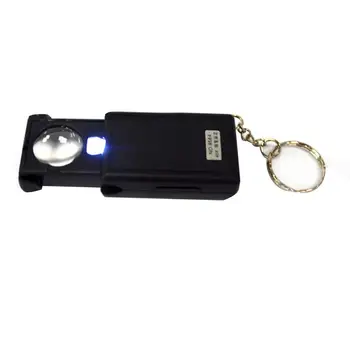 

45X Magnifier Mini Microscope Jewelry Antiques Identification Magnifying Glass Pull-out Switch Loupe Glass LED Light